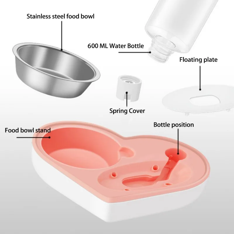 

Pets Love Moisture Dual-use Bowl Dry Wet Separation Versatility Detachable Design ABS Stainless Steel Wear-resistant Pet Feeders