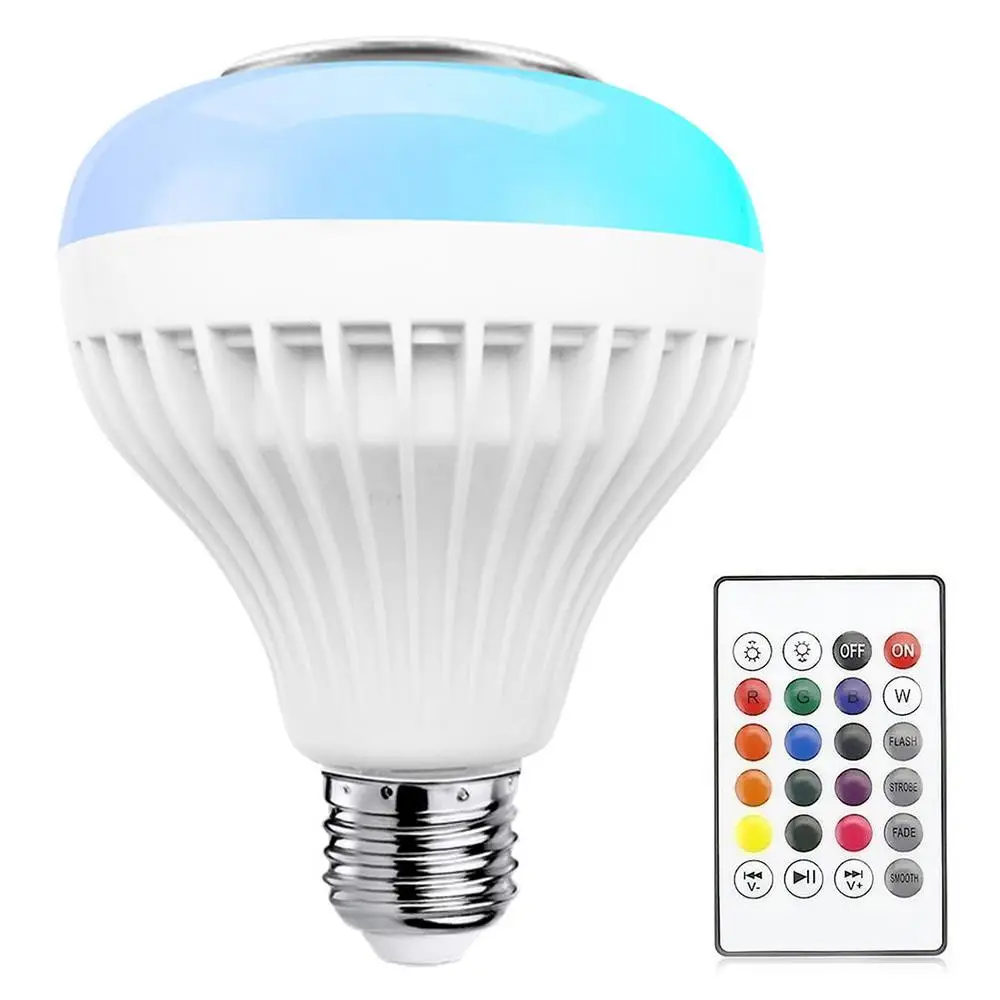 

E27 12W Lamp Soundbox Led Bulb Colorful Remote RGB Wireless Energy Saving Smart Controller Dimming Audio Music Bulb