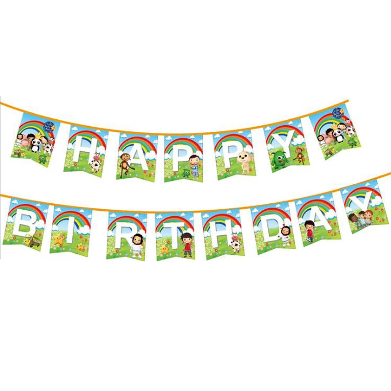 

1set/lot Little Baby Bum Theme Hanging Banner Decorations Kids Boys Favors Baby Shower Events Party Bunting Happy Birthday Flags