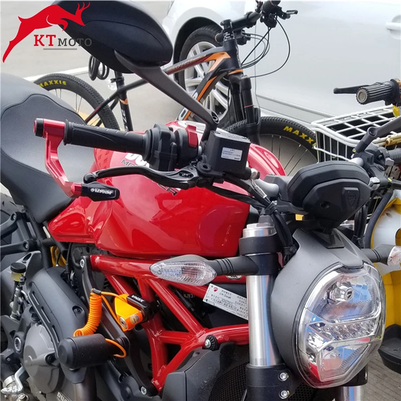 Для DUCATI Monster 821 695 696 797 1200 1200S 1100/S ручки руля с ЧПУ концы + защита рычагов тормозной