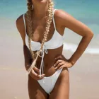 Купальник-стринги, Женский комплект бикини, женский купальник с завышенной талией, сексуальный купальник с высоким вырезом, костюмы из двух предметов