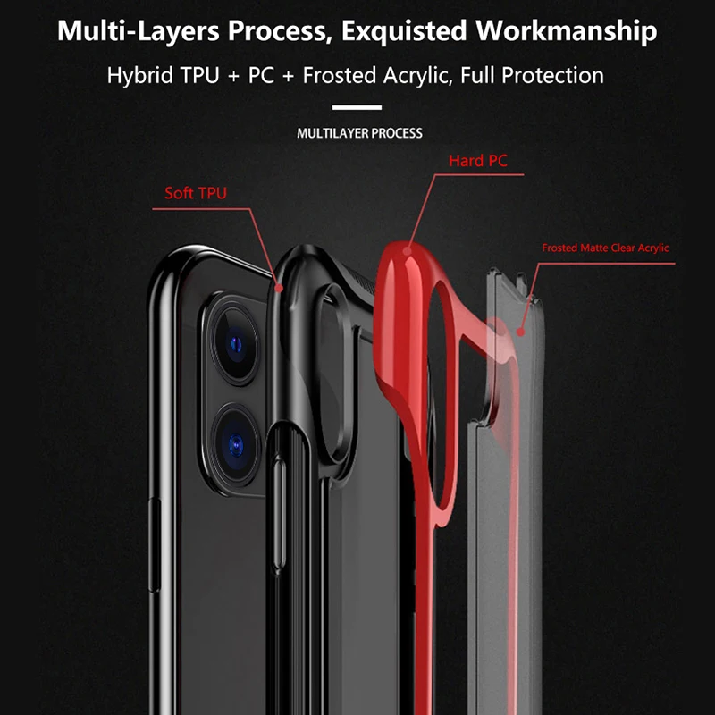 Противоударные чехлы для телефонов iPhone 11 Pro Max XS XR X 6 6S 7 8 Plus чехол контрастных
