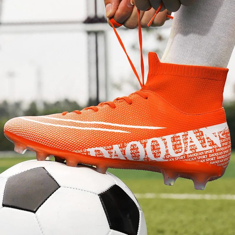 Подъеме размер 35 45 унисекс футбольные бутсы длинные шипы ботильоны Футбол сапоги
