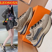 sports versatile shoes for women 2021 fall new casual dad shoes for women thick soles with color comfort board shoes