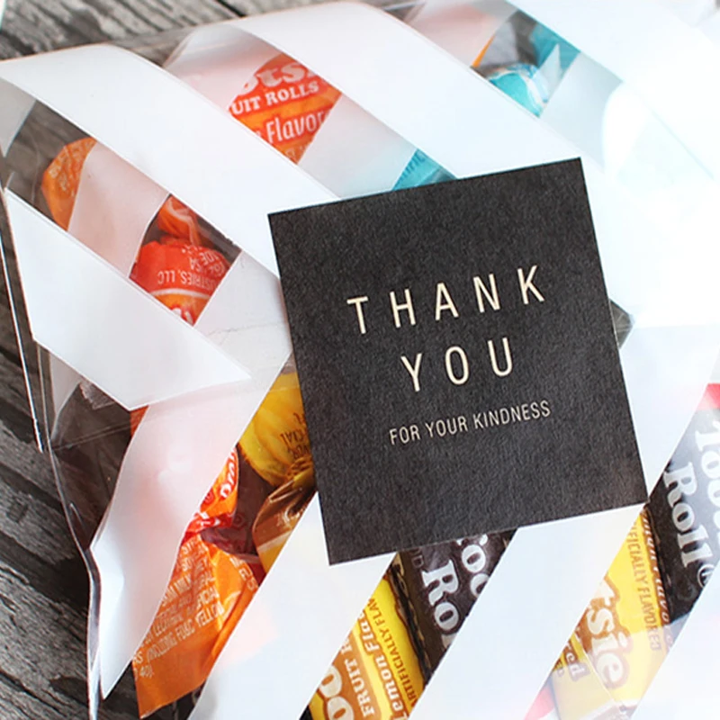 60 шт./упак. круглая квадратная крафт печать наклейка в подарок спасибо сделай сам