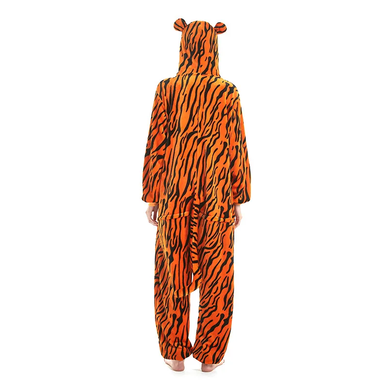 New flannel tiger new women onesie animal conjoined pajamas cartoon men and home service winter wholesale couple |
