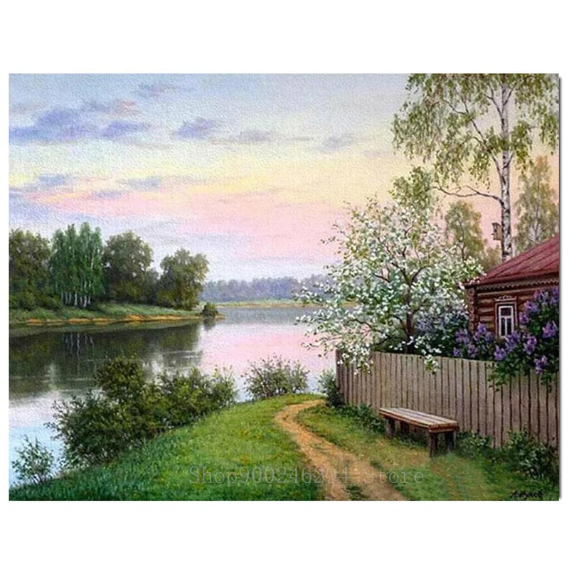 Алмазная вышивка распродажа мозаика Стразы с изображением деревенского дома