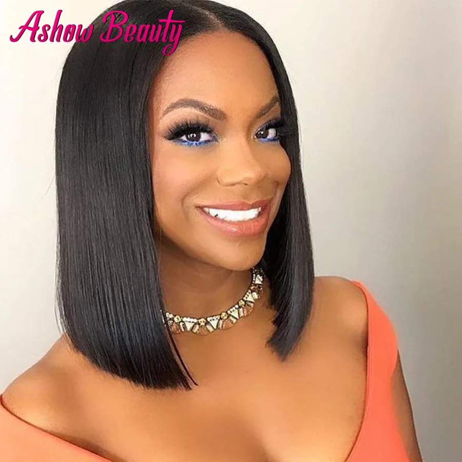 

Парик с застежкой на сетке 4 х4 Боб, перуанские прямые человеческие волосы, парики для чернокожих женщин, короткие волосы на сетке спереди, па...