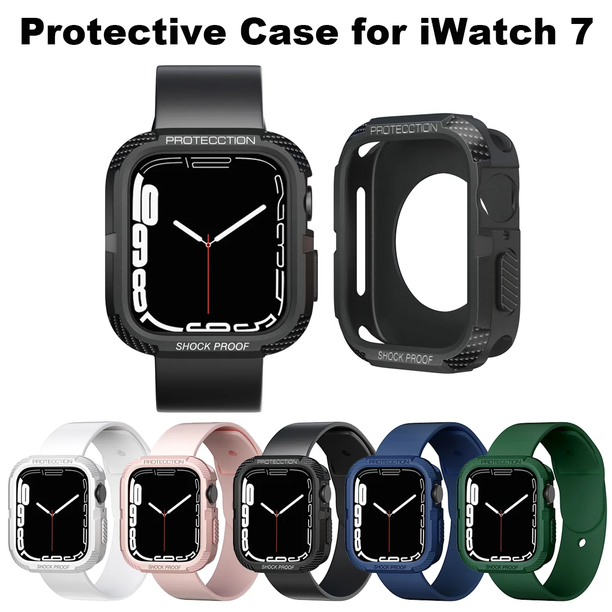 

Protective Case For Apple Watch SE Series 7 41mm 45mm Bumper Rugged Shockproof Cover For iWatch 6 5 4 42mm 38mm 44mm 40mm