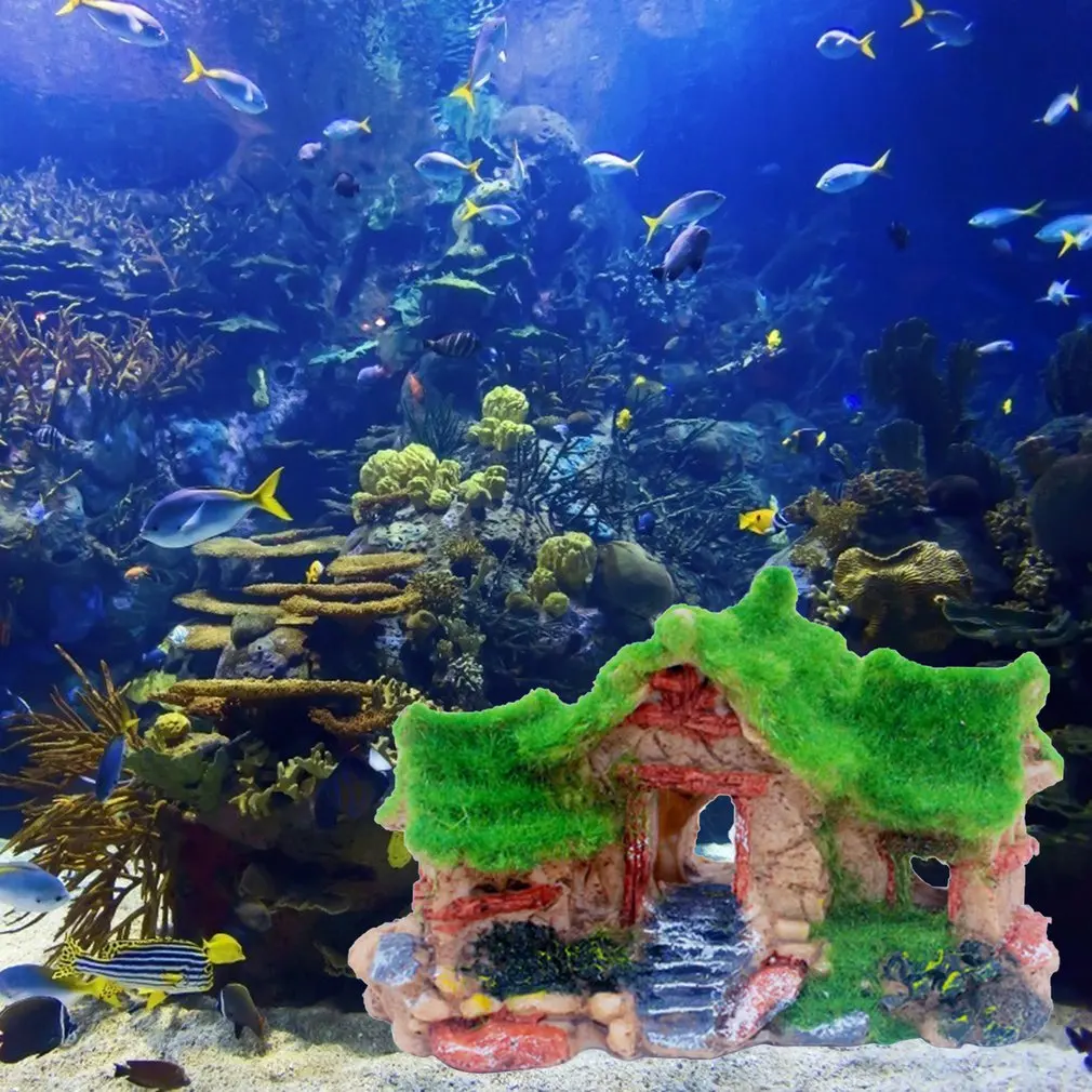 Декоративное украшение для аквариума навес рыб из смолы товары декоративное