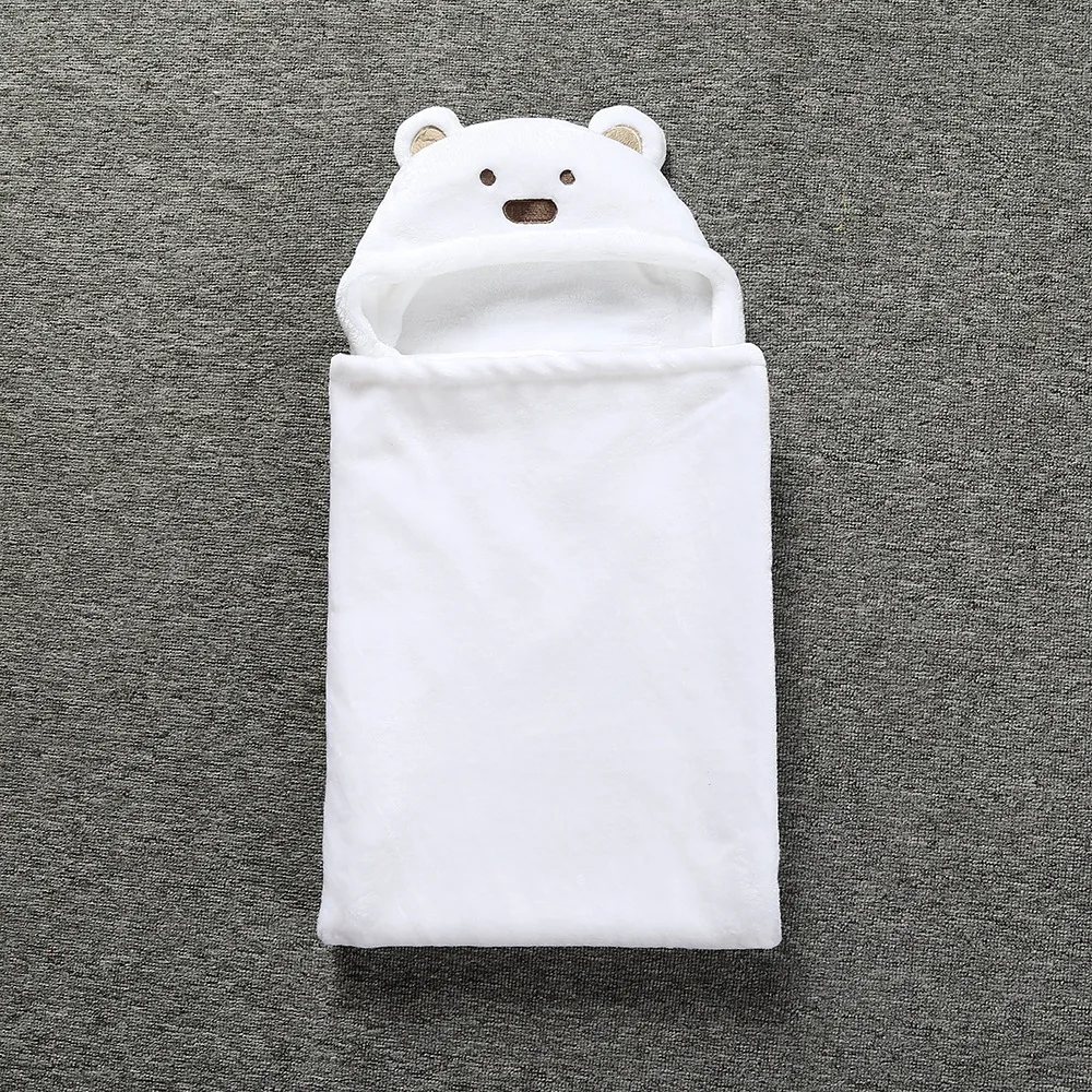 

Baby Blankets Newborn Swaddle Animal Shape Hooded Towel Coral Velvet Bathrobe Infant Wrap Sleep-sack Stroller Cover Quilt