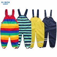 honeyking children waterproof rain pants baby jumpsuits boys girls overalls pants fashion kids overalls