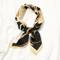 70cm square silk scarf for women painting design elegant bandana handkerchief fashion print foulard