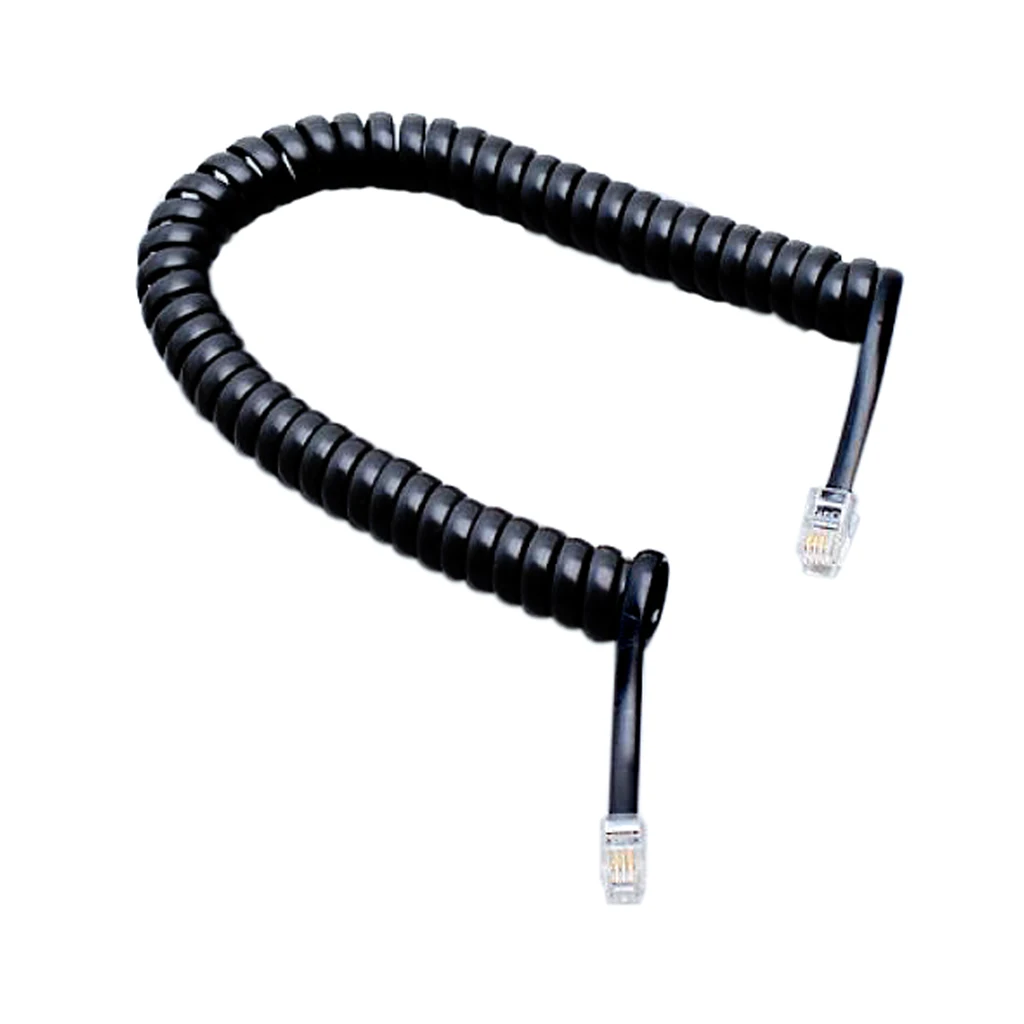 

5.7ft Black Telephone Extension Coil Cable Cord Connecting Cable 2M