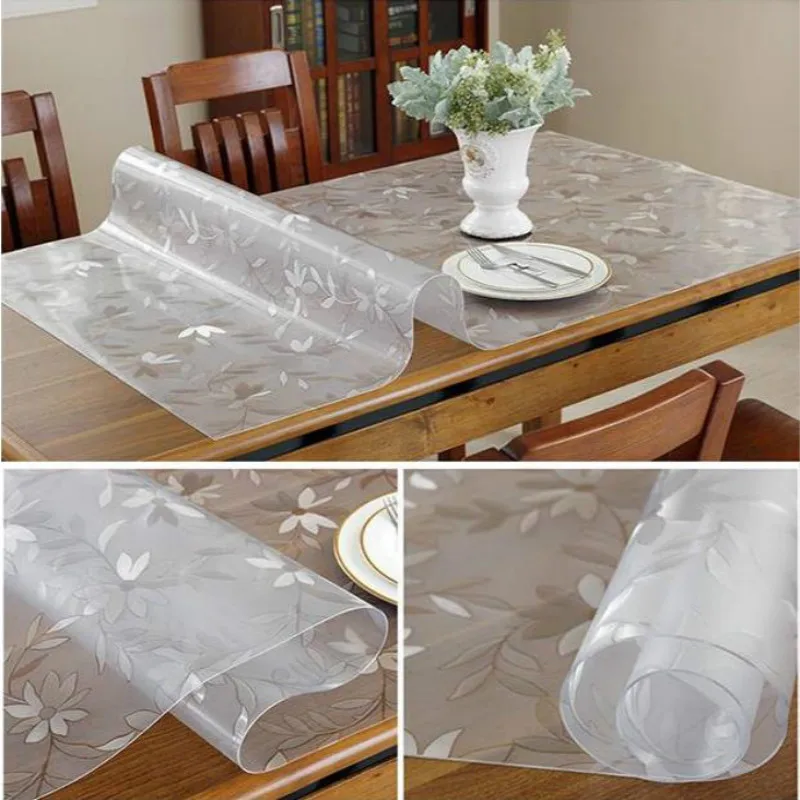

1.5mm cosmos printed soft thick tablecloth waterproof and heat-resistant PVC tablecloth dining table round tablecloth