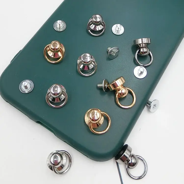 diy mobile phone shell material screw anti fall bracelet hanging ring handmade alloy jewelry screw buckle accessories free global shipping