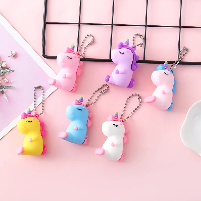 2020 популярная Милая цепочка для ключей в виде единорога Корейская с героями