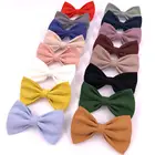 2 вещи в комплекте, хлопковая, льняная ткань лук заколки Классическая волос заколка-бабочка для маленьких девочек заколки для волос для детей аксессуары для волос Головные уборы