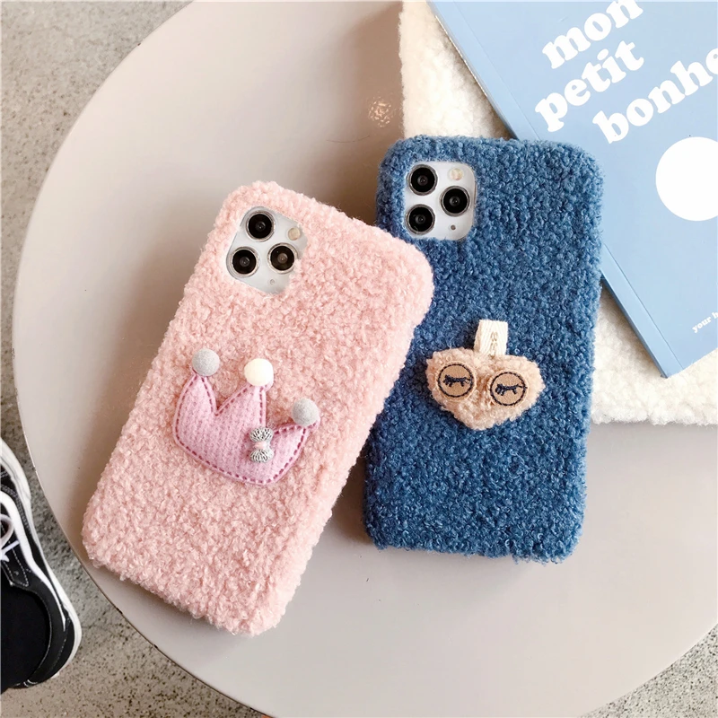 Милый мультяшный теплый плюшевый леопардовый чехол для телефона samsung s8 s9 s10 pro plus