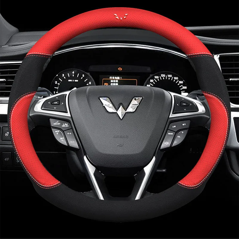 Popular Genuine Leather Car Steering Wheel Cover 15 Inch/38cm for Wuling SGMW Cortez Plus S1 S3 Accessories | Автомобили и
