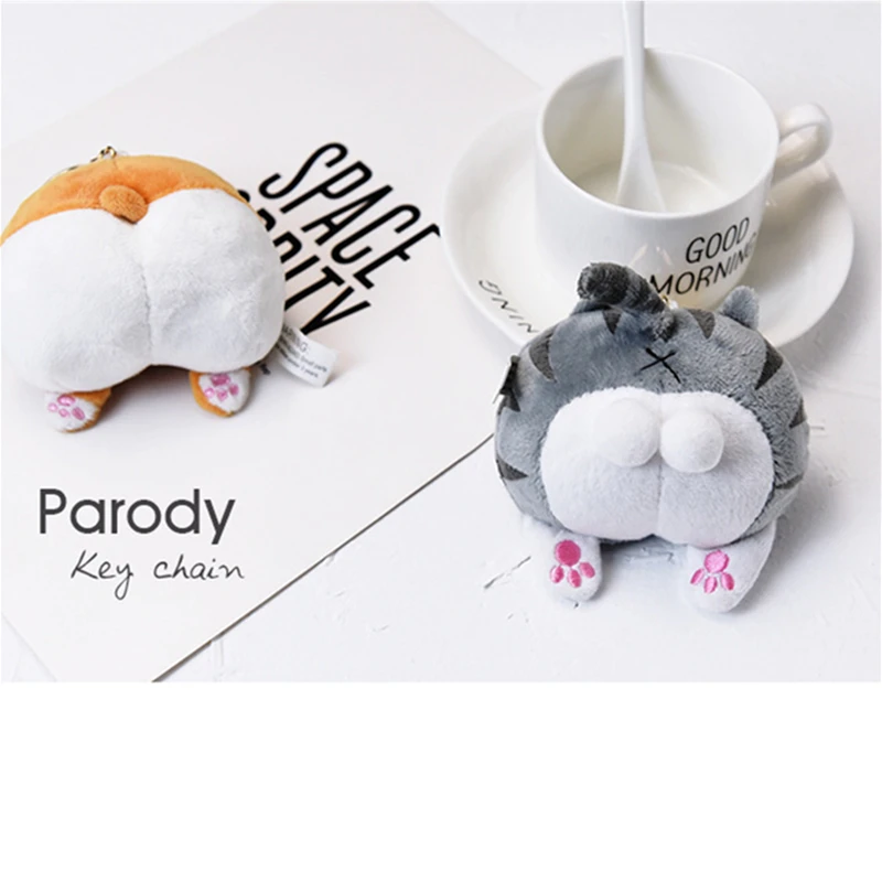 Милый брелок забавные кошки корги собаки анальные плюшевые игрушки мягкие куклы