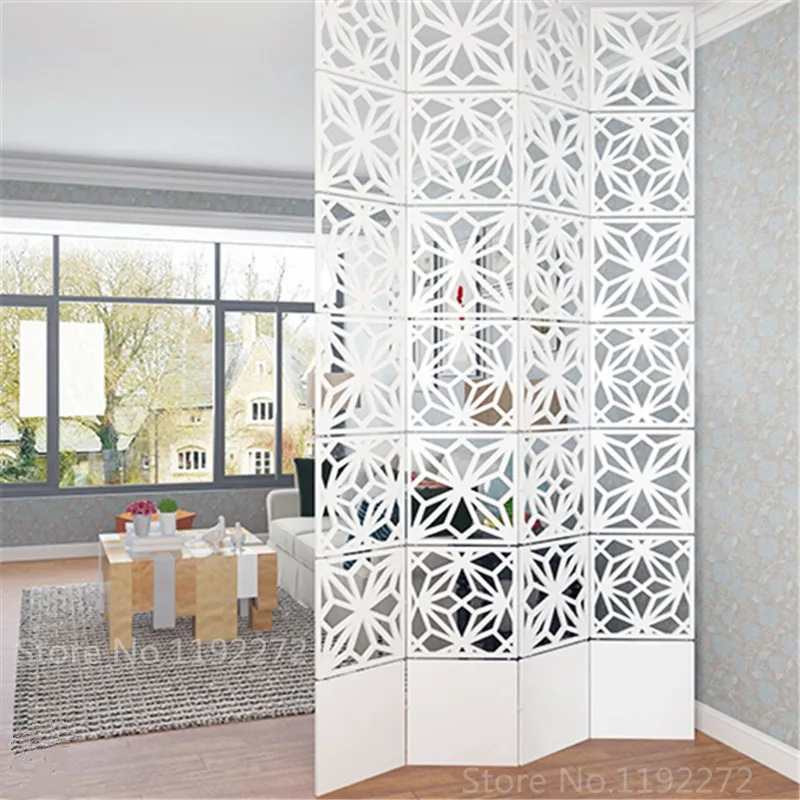 

12pieces Modern Simple A living room Hanging folding screen Hollow White Dining room partition The entrance curtain Biombo