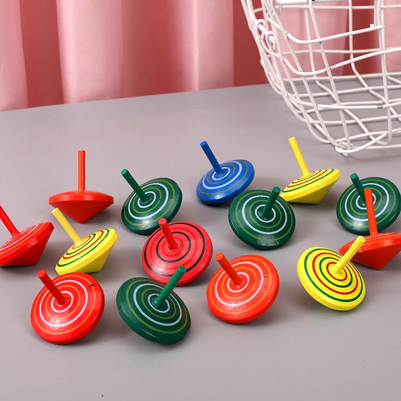 

Wooden Small Spinning Top Desktop Decompression Toy Kindergarten 3-7 Years Old Opening Activities Promotional Gifts
