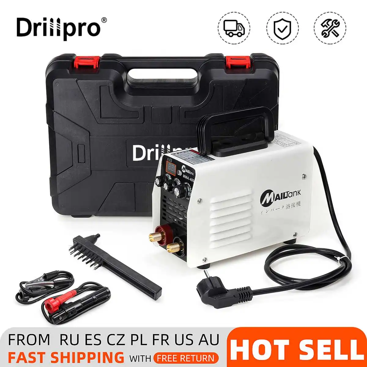 Drillpro Инвертор постоянного тока дуговой сварки под флюсом 220V IGBT MMA 400 Горячая