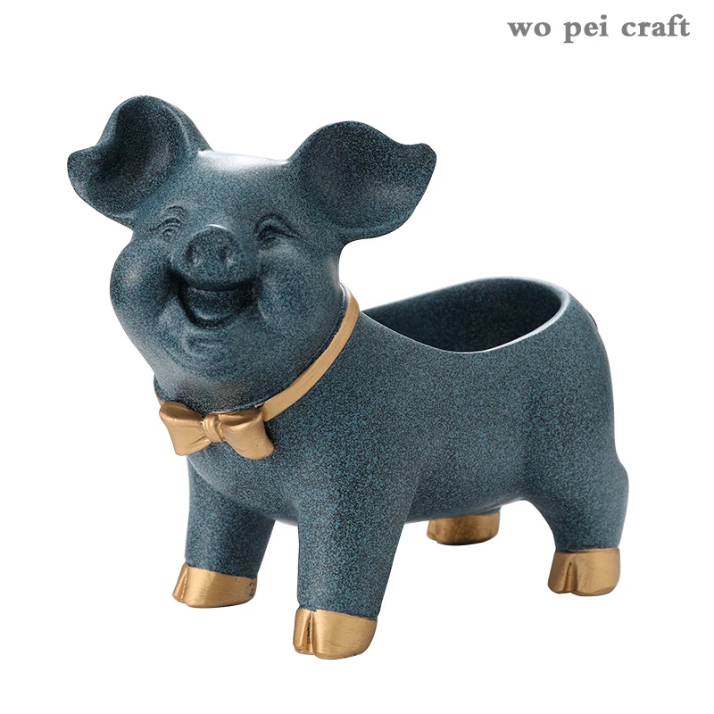 

Nordic Animal Pig Ornaments Cute Animal Storage Container Resin Figurines Desk Decorations Home Decoration Accessories Modern