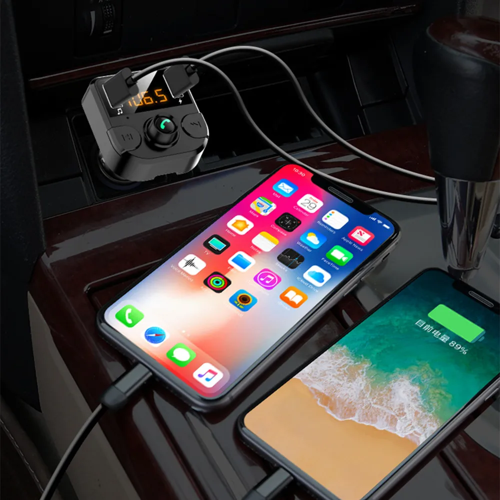 Автомобильный fm-передатчик Bluetooth 5 0 автомобиля Mp3 плеер Fm модулятор адаптер для