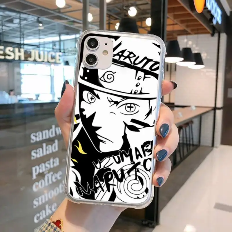 

Anime Uzumaki Naruto sasuke kakash Phone Case Transparent for iPhone 11 12 mini pro XS MAX 8 7 6 6S Plus X 5S SE 2020 XR