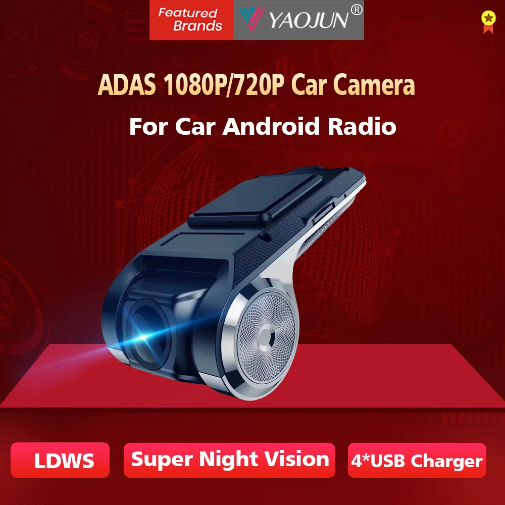 Yaojun Автомобильная камера Dashcam ADAS Мини Автомобильный видеорегистратор 1080P LDWS Авто