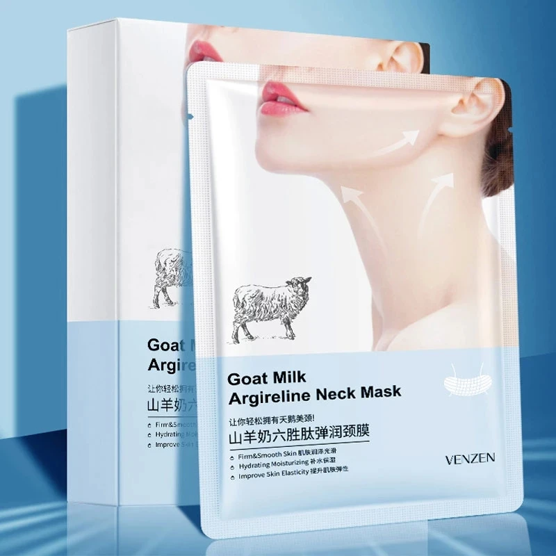 

1Box Goat Milk Hexapeptide Neck Mask Moisturizing Collagen Neck Patch Anti Wrinkle Anti-Aging Neck Lift Firming Whitening Cream