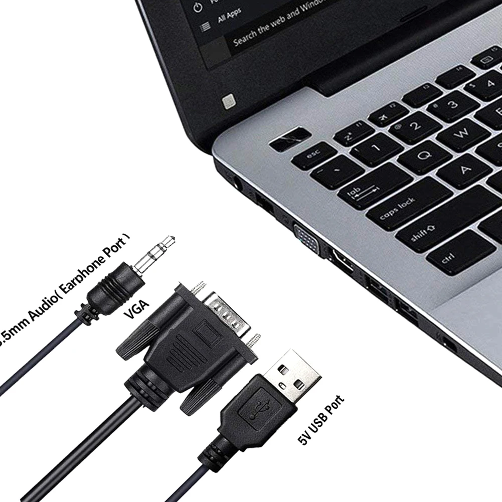Портативный VGA-HDMI-совместимый + аудиоразъем 3 5 USB-адаптер для ПК HDTV видео конвертер
