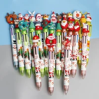 20pcslot kawaii christmas series santa claus ballpoint pen multicolor retractable pens 6 color gift cute school office supplies
