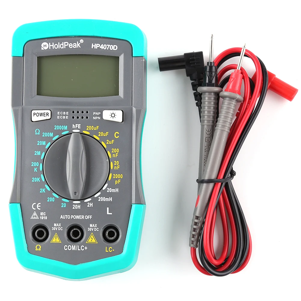 

HoldPeak HP4070D Digital Multimeter Mini Resistance Capacitance Tester Portable Ohm Resistance Capacitance Inductance Tester