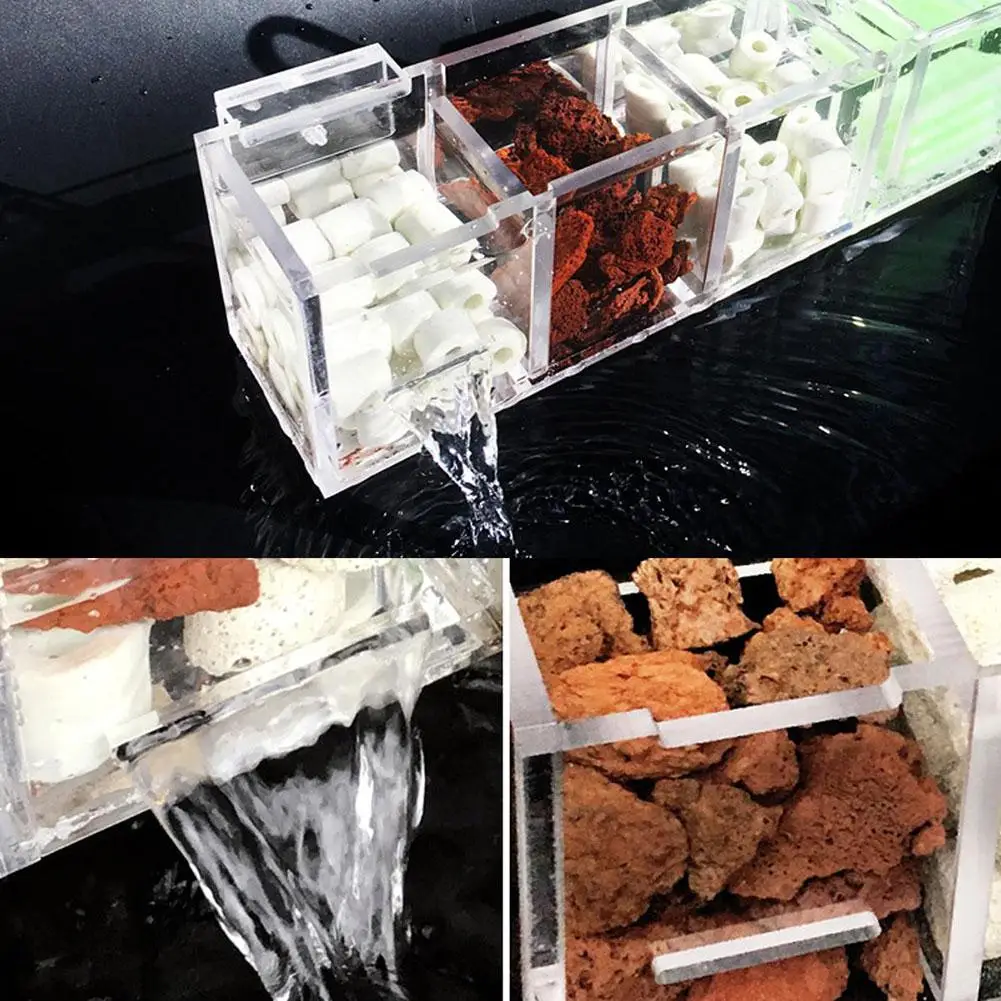 2-5Grilles External Aquarium Filter Fish Tank Box Without Water Pump Oxygen Increase Multifunctional Acrylic | Дом и сад