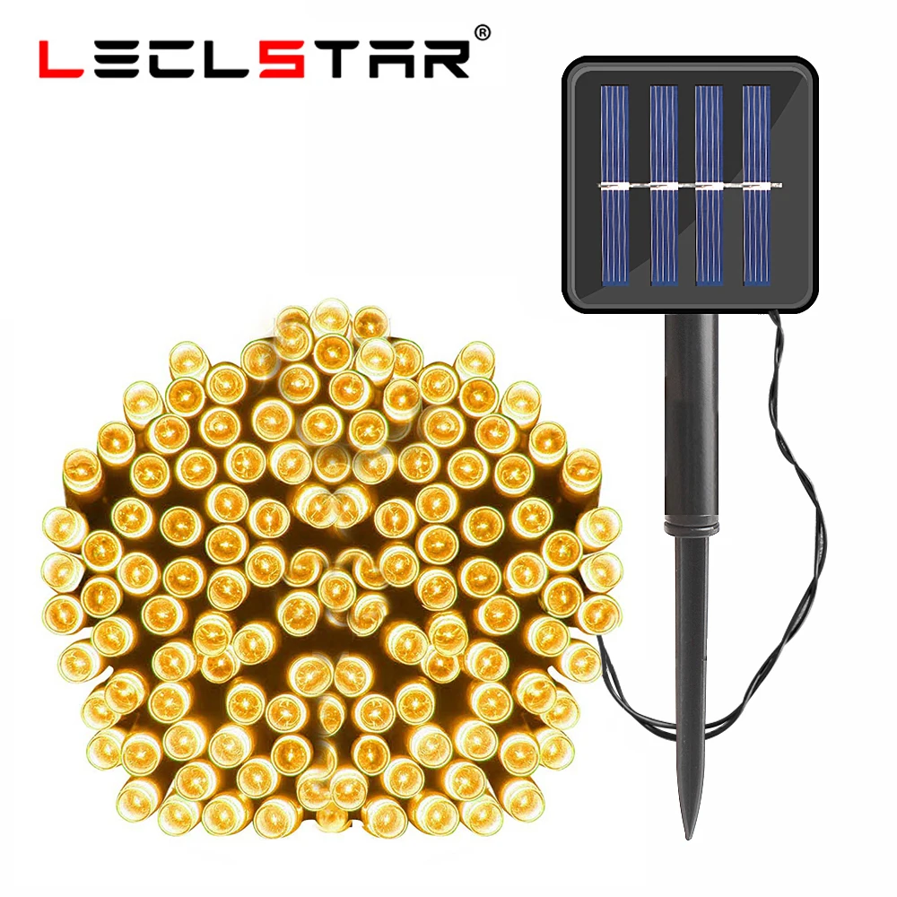 

22M Solar Festoon Outdoor Waterproof String Led Fairy Lights Street Garland Party Lights For Christmas Garden Wedding Decoration