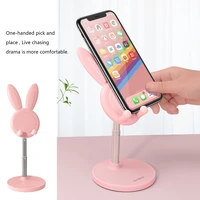 cute bunny phone holder desktop cell phone stand height angle adjustable for iphone 11 12 ipad lovely rabbit tablet support