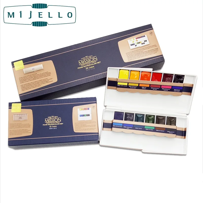 Профессиональные краски MIJELLO пигменты золотого и серебристого цвета 24/20/12 цветов