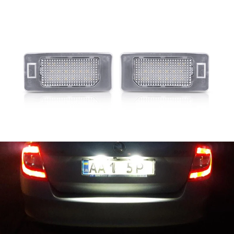 2 шт. светодиодные лампы для номерного знака Skoda Octavia 3 Superb B6 Rapid Combi Yeti 5L Fabia MK2 MK3