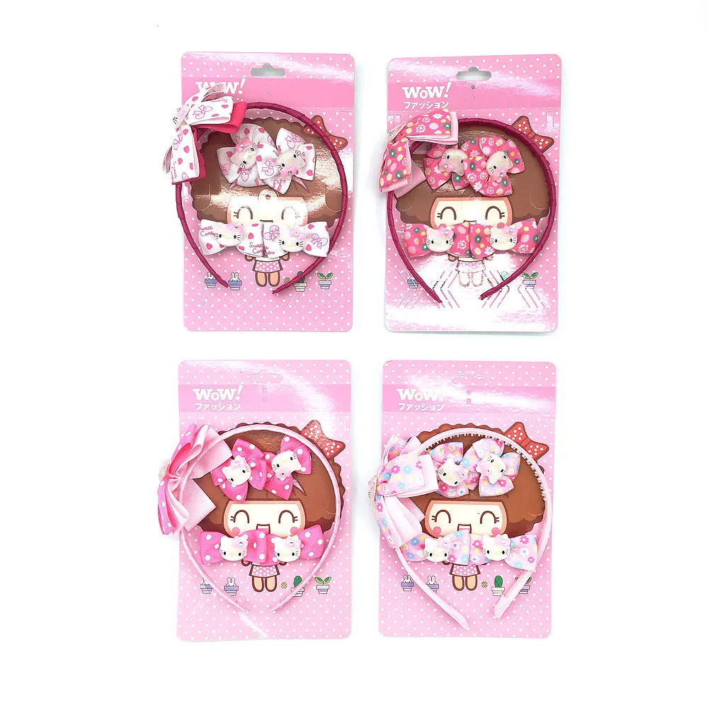 Бесплатная доставка 5 шт./компл. Hello Kitty Детская повязка на голову для девочек