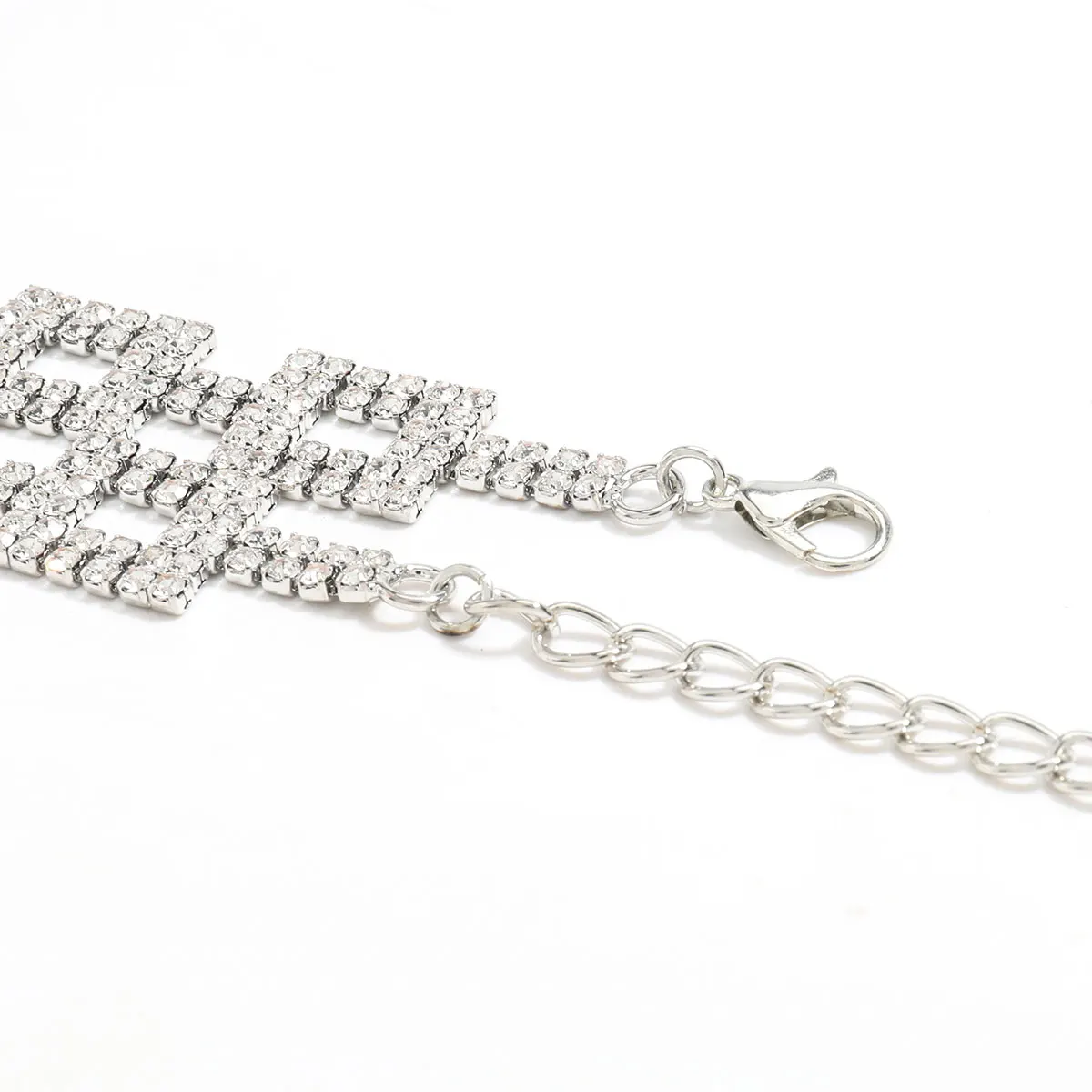 

Fashion New Shiny Rhinestone Pendant Circle Chain Ladies Sexy Necklace Necklace Banquet Statement Necklace Accessory Collar