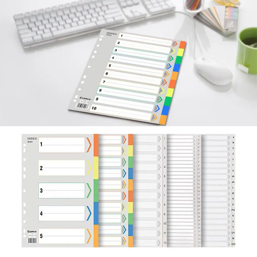 

Index Sheets File Dividers Subject Dividers A4 File Dividers Set Office Subject Dividers Premium Punched Stationery