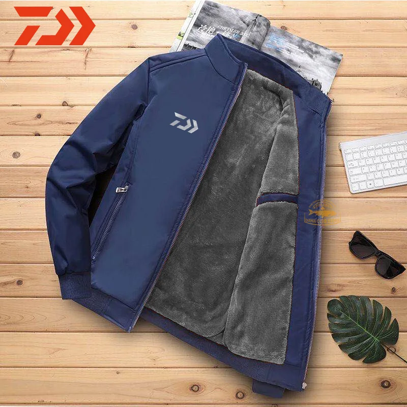 

Winter Large Size Daiwa Fishing Clothes Men's Outdoor Velvet Warm Fishing Clothes Mountaineering Wind and Cold Fishing Jacket