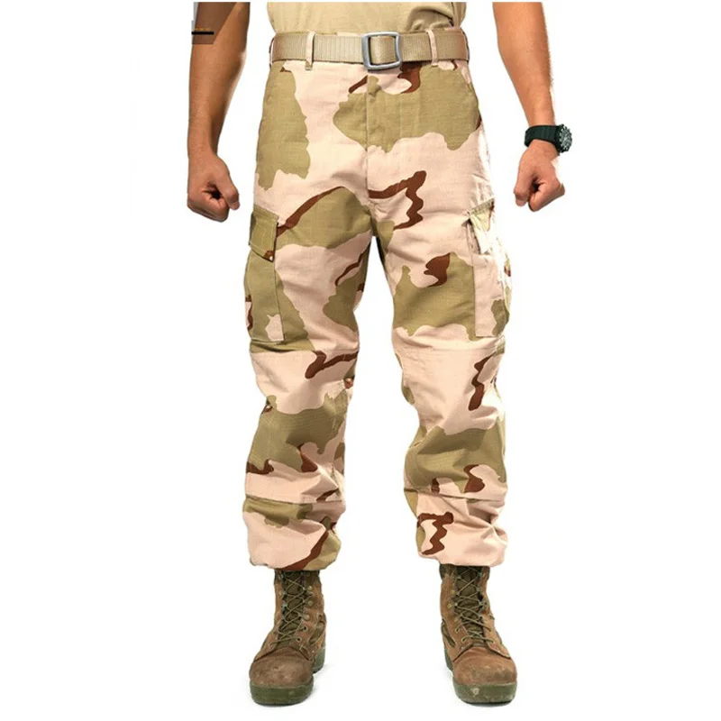 

Men's Camouflage Tactical Pants Multi-Pockets Military Digital Camo SWAT Cargo Pants New 2021 Spring Army Long Trousers For Men