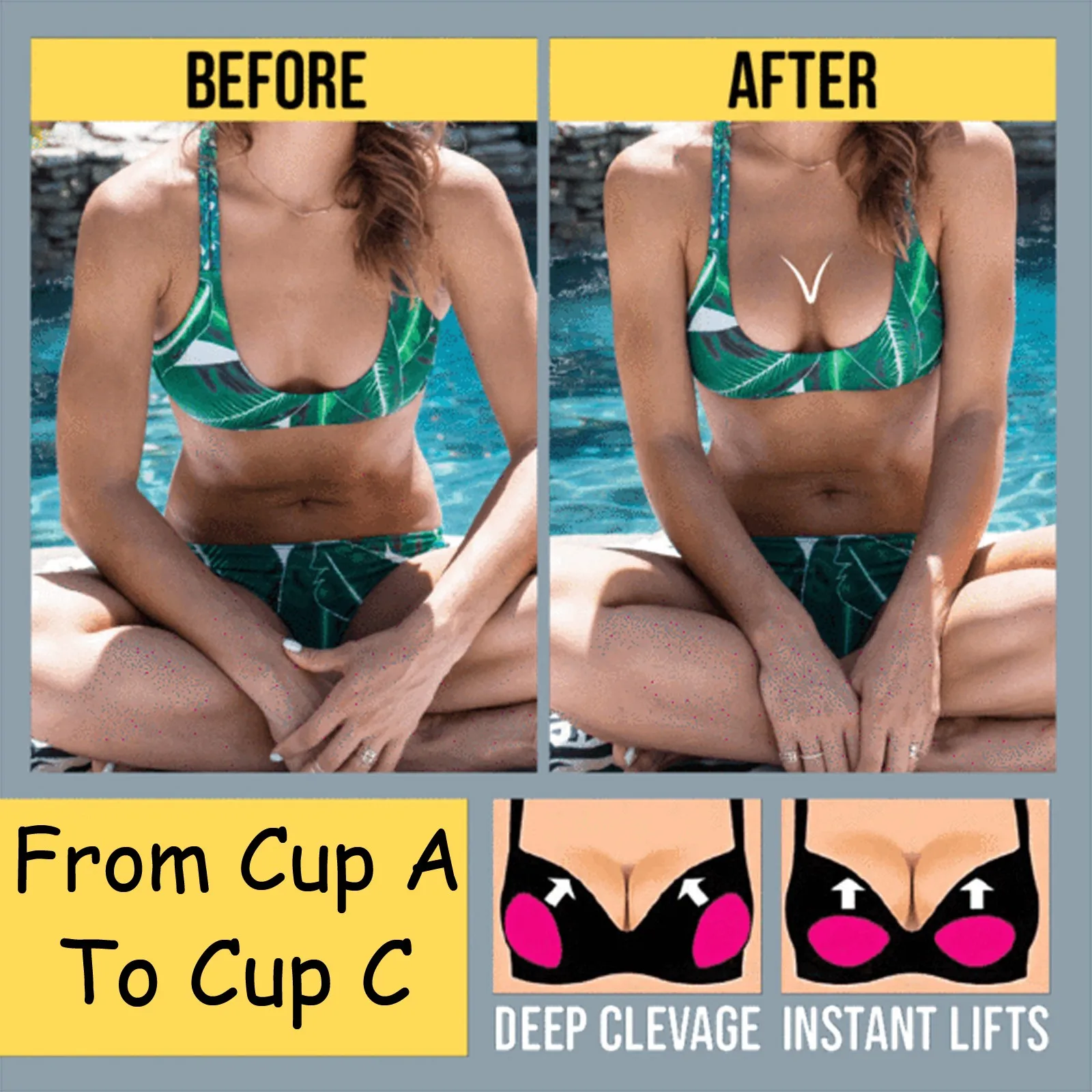 

1 Pair Women Silicone Bra Invisible Padding Breast Push Up Pads Swimsuit Waterproof Bras Inserts Nipple Cover Stickers Patch G*