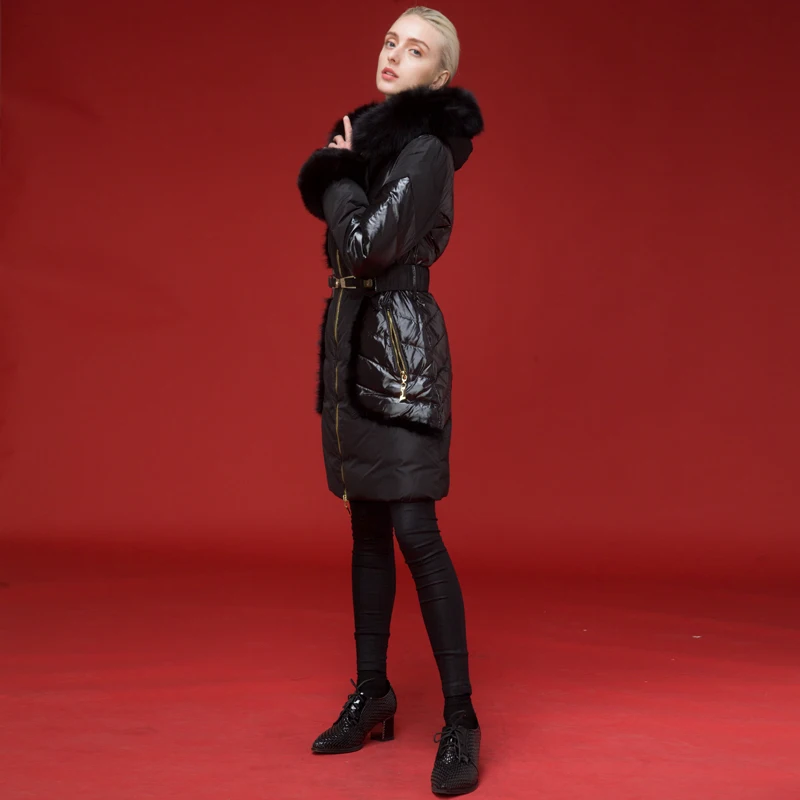 Royalcat Brand 2021 winter new Jacket Women White duck Down Jackets thickened Fur Hood down Coat medium length Women's Parka | Женская