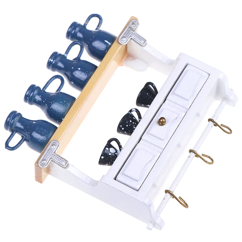 

1set Dollhouse Mini Wall Mounted Rack Drawer Miniatures 1:12 Miniature Furniture Kit