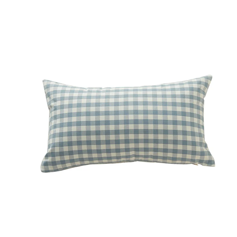 cushion cover1 30x50 Простые Декоративные Чехлы для подушек в домашнем стиле 30*50*45*45 в клетку без внутренней голубой клетчатой квадратной подушки для дивана для домашнего использования X106 - Цвет: cushion cover1 30x50